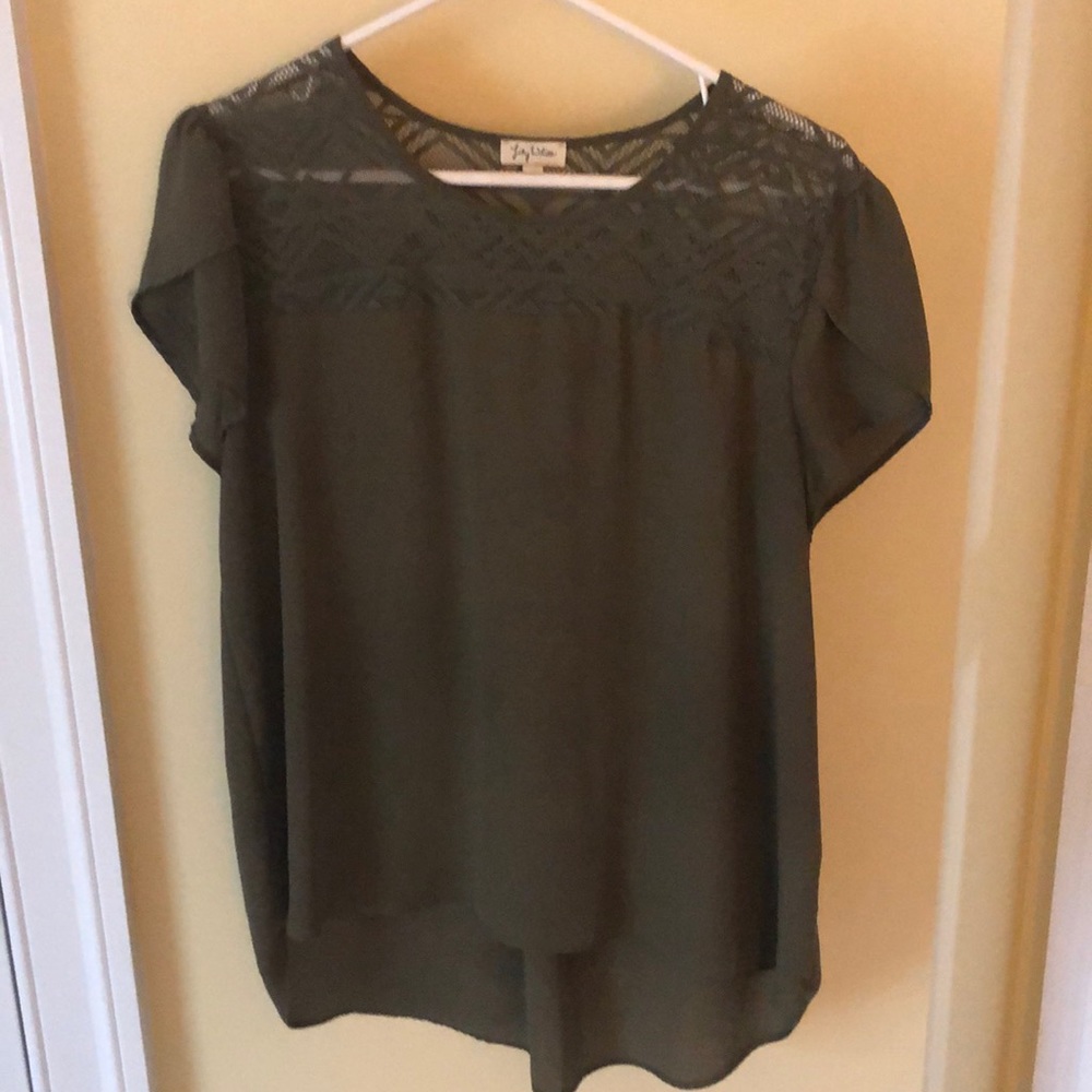 Olive green short sleeve blouse